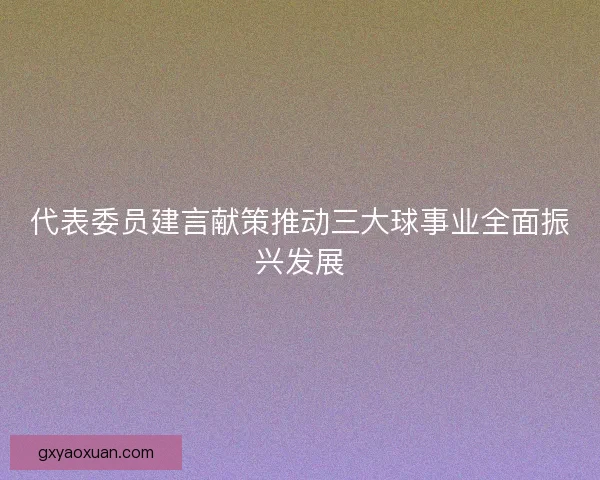 代表委员建言献策推动三大球事业全面振兴发展